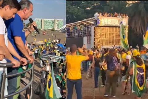 Bolsonaristas realizam marcha em Brasília com pedidos de anistia e ataques ao STF