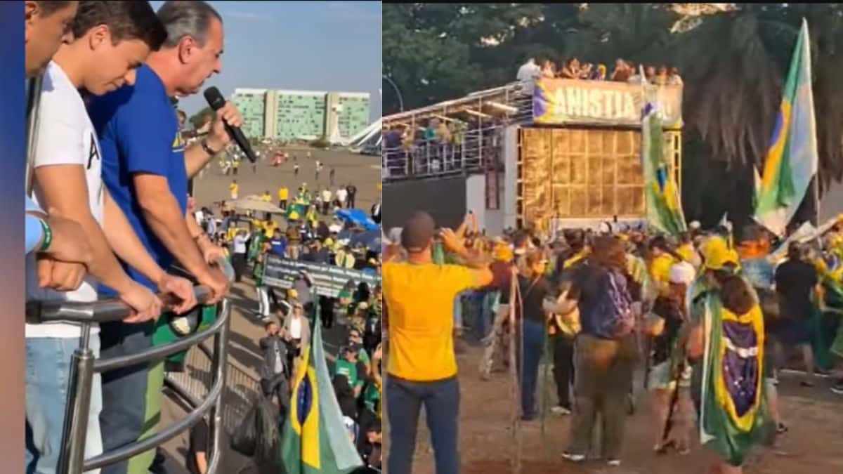 Bolsonaristas realizam marcha em Brasília com pedidos de anistia e ataques ao STF