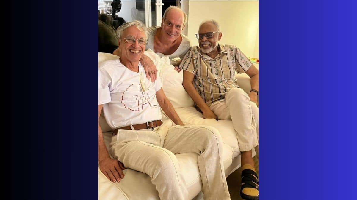 Os mestres da MPB Caetano Veloso, Ney Matogrosso e Gilberto Gil