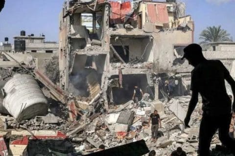 imagem do confronto entre gaza e israel